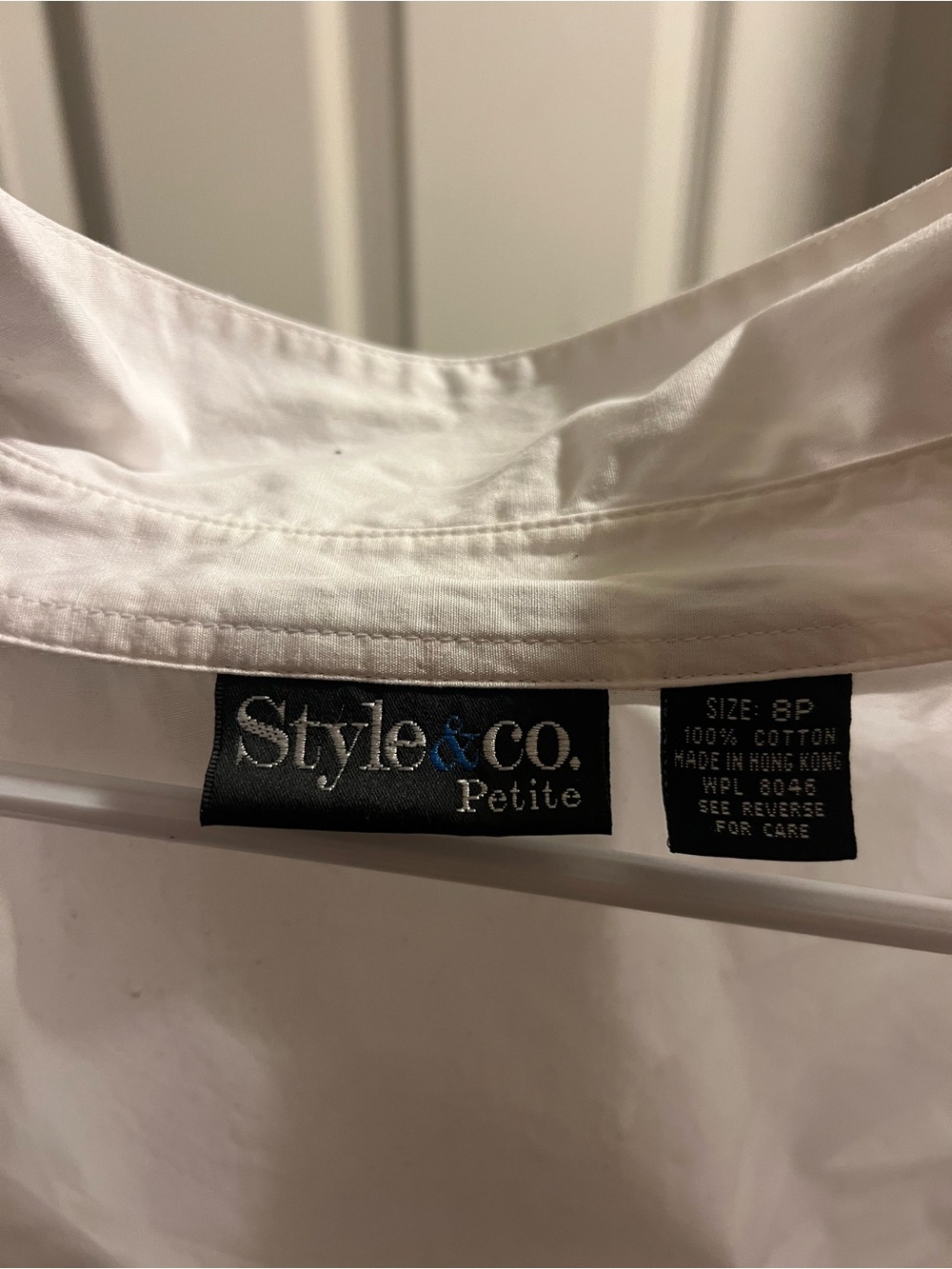 Style & Co. White Ruffle V-Neck Button-Front Shirt - Picture 4 of 4